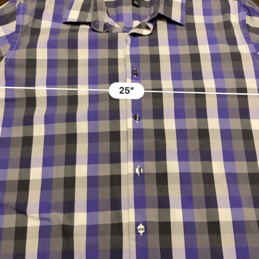 Men Apt. 9 Plaid Shirt Stretch Slim Fit - Picture 4 of 5